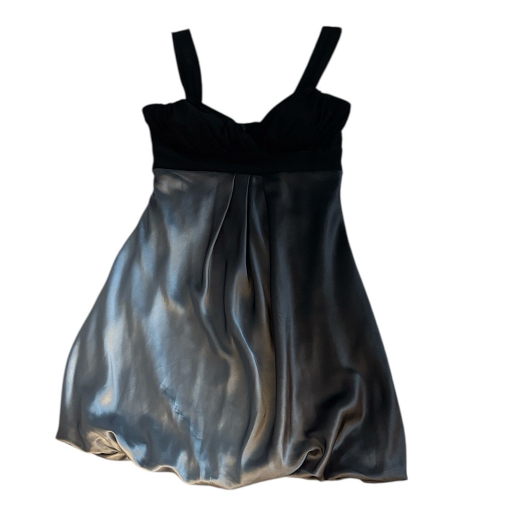 Dressbarn Collection Black and Gray Ombré Shimmer Satin Mini Dress Size 8